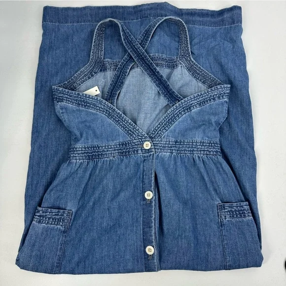 Madewell Blue Denim Midi Dress - Picture 2 of 10